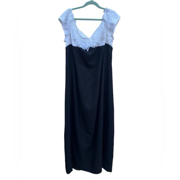 Vtg Regency Feminine Lace Off the Shoulder Bridgerton Dress Size 40 Victorian - Picture 1 of 10